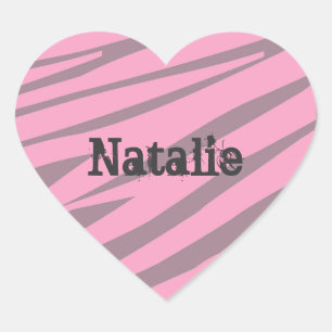 Gepersonaliseerde Kinder Zebra hart Stickers
