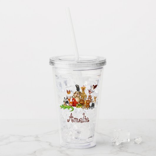 Gepersonaliseerde Kinderen Acryl Drinkbeker (Voorkant ijs)