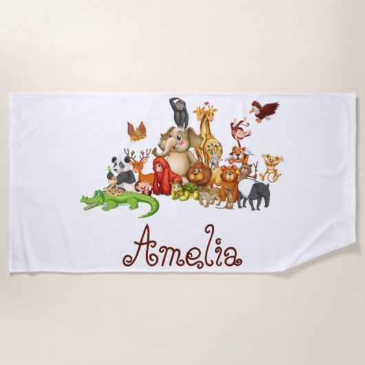 Gepersonaliseerde Kinderen Strandlaken (Voorkant)