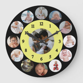 Gepersonaliseerde Kindertijd Momenten Foto Wandklo Grote Klok