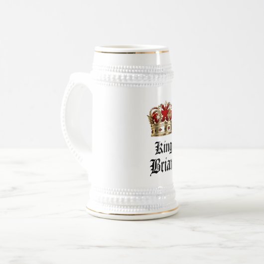 Gepersonaliseerde King Beer Stein Bierpul (Voorkant links)