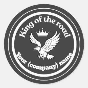 Gepersonaliseerde King of the Road Chauffeur Badge Ronde Sticker