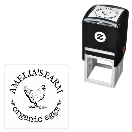 Gepersonaliseerde kippeneieren zelfinktende stempel (In situ)