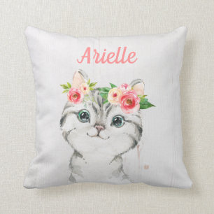 Gepersonaliseerde kitten kussen, kattenkussen kussen