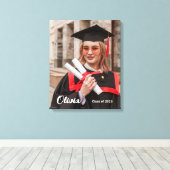 Gepersonaliseerde Klasse van 2025 Afstuderen Fotod Canvas Afdruk (Insitu (Houten vloer))