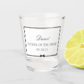 Gepersonaliseerde Klassieke Bowtie Vader van de Br Shot Glas (Voorkant)