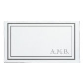 Gepersonaliseerde Klassieke Donkergrijze Monogram  Kussensloop (Achterkant)