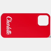 Gepersonaliseerde klassieke elegante monogram rode Case-Mate iPhone case (Achterkant (horizontaal))