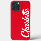 Gepersonaliseerde klassieke elegante monogram rode Case-Mate iPhone case (Achterkant)