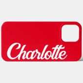 Gepersonaliseerde klassieke elegante monogram rode Case-Mate iPhone case (Achterkant (horizontaal))