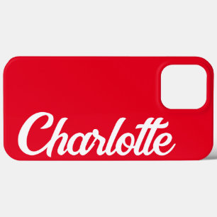 Gepersonaliseerde klassieke elegante monogram rode iPhone 13 pro max hoesje