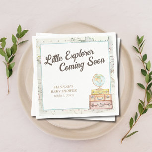 Gepersonaliseerde kleine Explorer Baby shower serv Servet