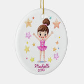 Gepersonaliseerde Kleine Gymnast Meisje Kerstmis R Keramisch Ornament (Rechts)