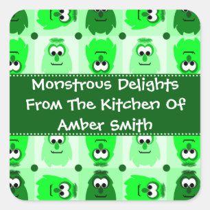 Gepersonaliseerde kleine monster patroon labels