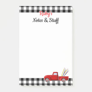 Gepersonaliseerde kleine rode vrachtwagen post-it® notes