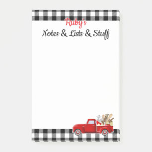 Gepersonaliseerde kleine rode vrachtwagen post-it® notes