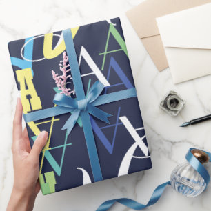 gepersonaliseerde kleur kids initiaal patroon op b cadeaupapier