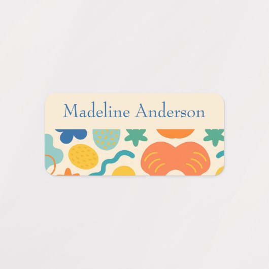 Gepersonaliseerde kleur splash Abstracte Kinderen Labels (Design 2)