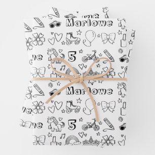 Gepersonaliseerde kleuren verjaardag regenbogen ee inpakpapier vel