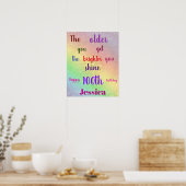  gepersonaliseerde kleurige 100e geboortedag naam poster (Keuken)