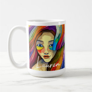 Gepersonaliseerde Kleurrijke Abstracte Kunst Meis Koffiemok