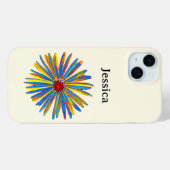 Gepersonaliseerde Kleurrijke Bloemkunst Modern  Case-Mate iPhone Case (Achterkant (horizontaal))