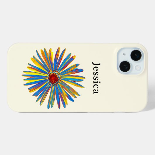 Gepersonaliseerde Kleurrijke Bloemkunst Modern  Case-Mate iPhone Case (Achterkant (horizontaal))