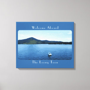 Gepersonaliseerde kleurrijke bootdecoratie ponton  canvas afdruk