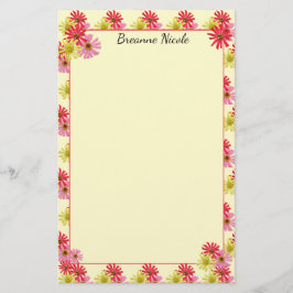 Gepersonaliseerde kleurrijke Cactus Zinnia 5.5 x 8 Briefpapier