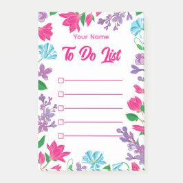 Gepersonaliseerde kleurrijke Floral Garden rand Post-it® Notes