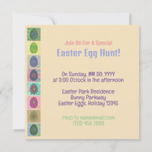 Gepersonaliseerde kleurrijke Fun Easter Egg Hunt C Kaart