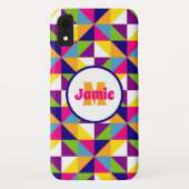 Gepersonaliseerde kleurrijke gewatteerde look drie Case-Mate iPhone case (Achterkant)