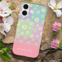 Gepersonaliseerde kleurrijke girly daisy Roze bla