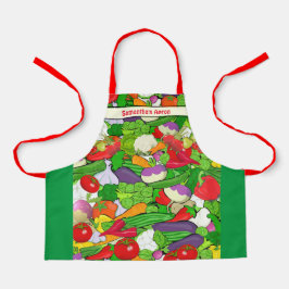 Gepersonaliseerde kleurrijke groenten Kinderen Schort