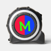 Gepersonaliseerde kleurrijke heldere monogram mete rolmaat (Voorkant)