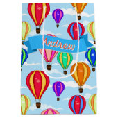 Gepersonaliseerde kleurrijke heteluchtballonnen in medium cadeauzakje (Achterkant)