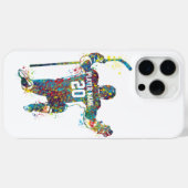 Gepersonaliseerde kleurrijke Man / Boy hockey spel Case-Mate iPhone Case (Achterkant (horizontaal))