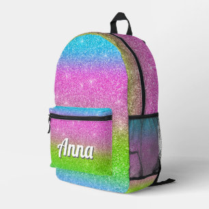 Gepersonaliseerde kleurrijke moderne Girly Rainbo Bedrukte Rugzak