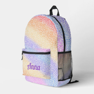 Gepersonaliseerde kleurrijke moderne Girly Rainbo Bedrukte Rugzak