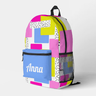 Gepersonaliseerde kleurrijke moderne Girly Rainbo Bedrukte Rugzak