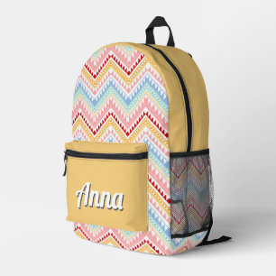 Gepersonaliseerde kleurrijke moderne Girly Rainbo Bedrukte Rugzak