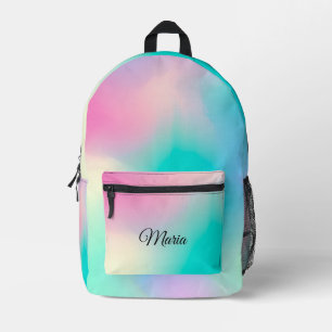 Gepersonaliseerde kleurrijke moderne Girly Rainbo Bedrukte Rugzak