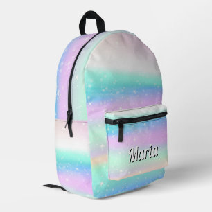 Gepersonaliseerde kleurrijke moderne Girly Rainbo Bedrukte Rugzak