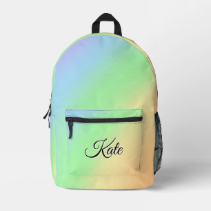 Gepersonaliseerde kleurrijke moderne Girly Rainbo Bedrukte Rugzak