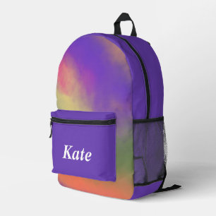 Gepersonaliseerde kleurrijke moderne Girly Rainbo Bedrukte Rugzak