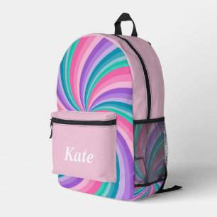 Gepersonaliseerde kleurrijke moderne Girly Rainbo Bedrukte Rugzak