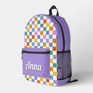 Gepersonaliseerde kleurrijke moderne Girly Rainbo Bedrukte Rugzak