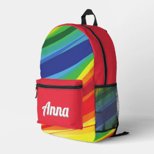 Gepersonaliseerde kleurrijke moderne Girly Rainbo Bedrukte Rugzak