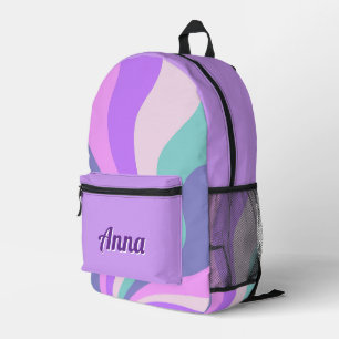 Gepersonaliseerde kleurrijke moderne Girly Rainbo Bedrukte Rugzak