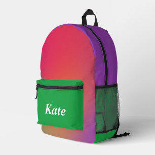 Gepersonaliseerde kleurrijke moderne Girly Rainbo Bedrukte Rugzak